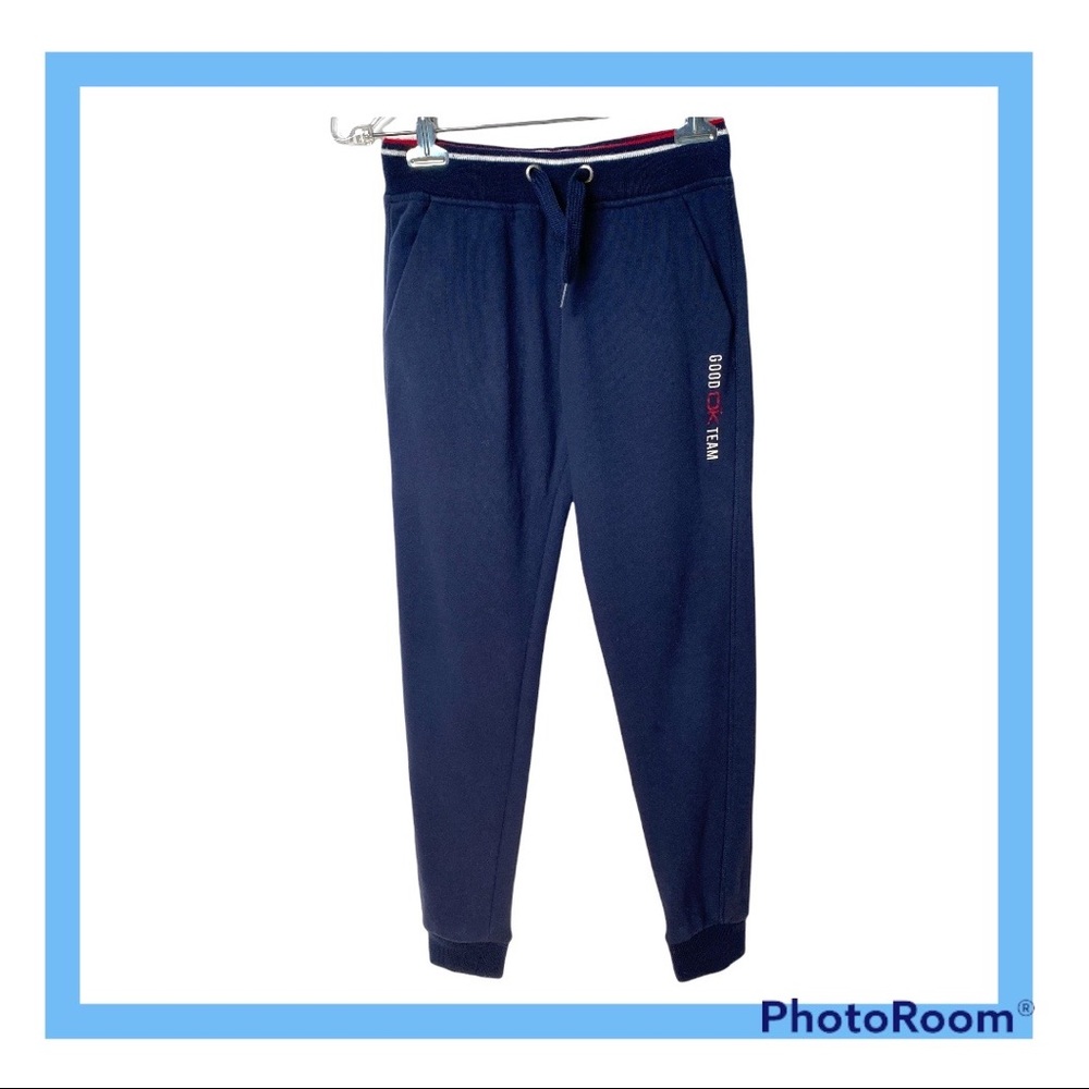 Okaidi Boys Medium Blue Slim Fleece Jogger Sport Jogging Sweatpants Size 8A/Y